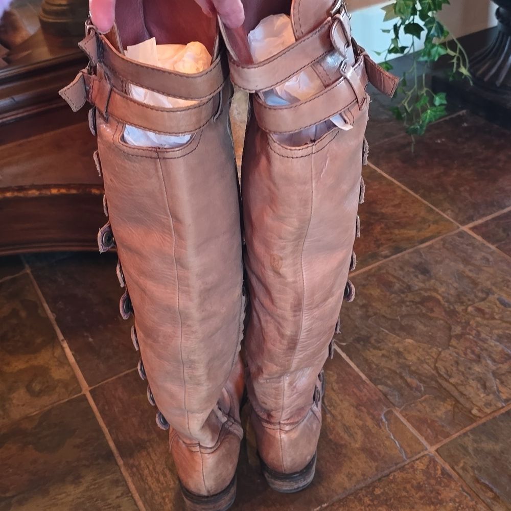 Sam Edelman Tan Over the Knee Boots. Natural PATINA Look! New Condition! Size 7 - Picture 14 of 15
